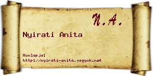 Nyirati Anita névjegykártya